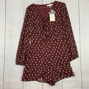 LC Lauren Conrad Runway Size 12 Red‎ Romper Women